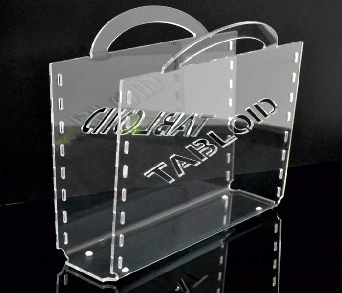Porta riviste plexiglass trasparente