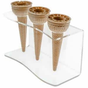Porta coni gelato in plexiglass a 3 posti