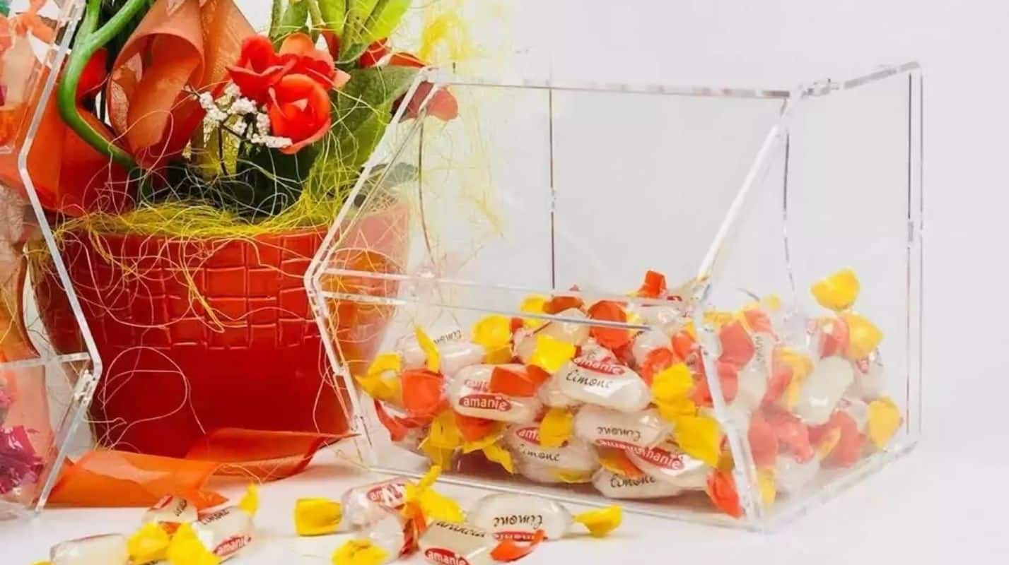 Espositori per caramelle confezionate in plexiglass